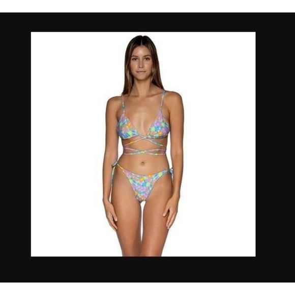 B Swim x Elizabeth Turner Sz M Blossom Bloss Jade & Jackie 2 Piece Swimsuit $180 - Picture 7 of 7